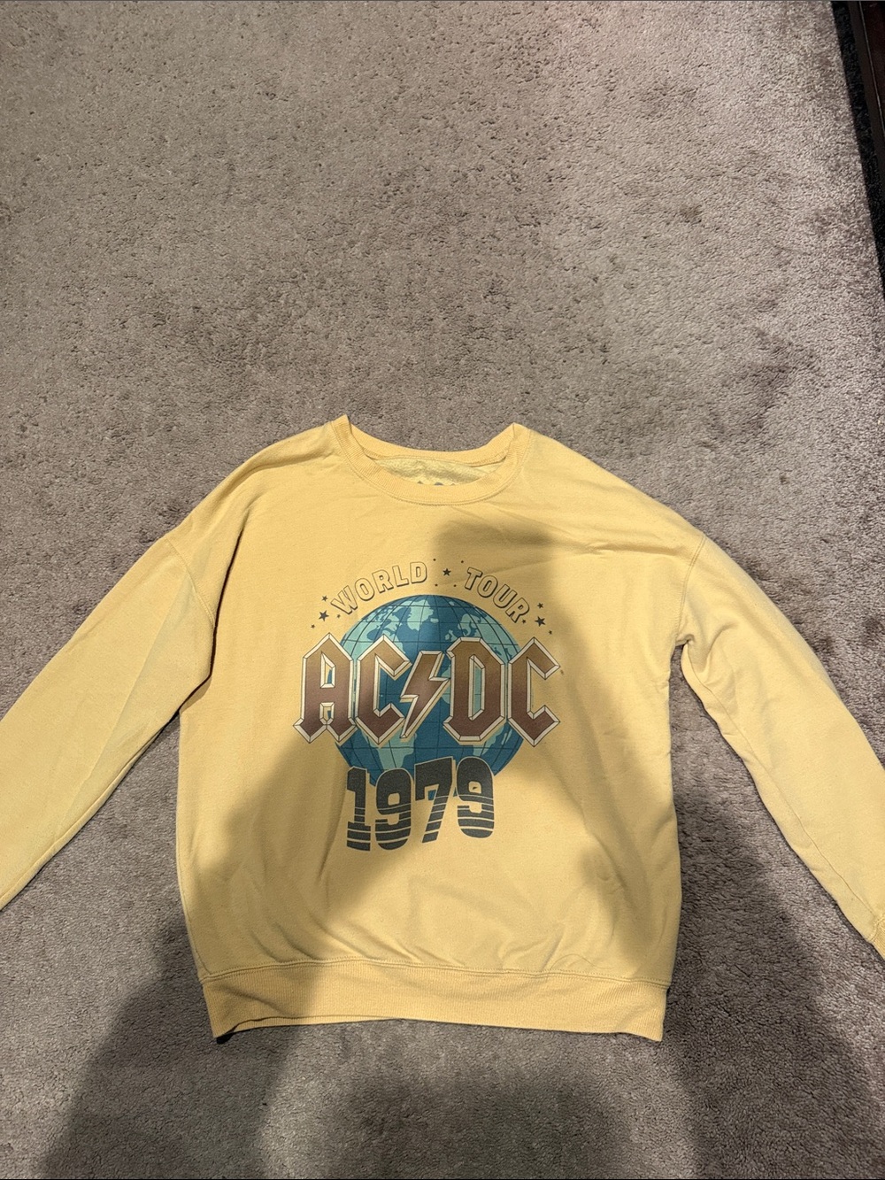 AC/DC Yellow World Tour 1979 Graphic Crewneck Sweatshirt - Women's